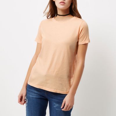 Nude distressed T-shirt